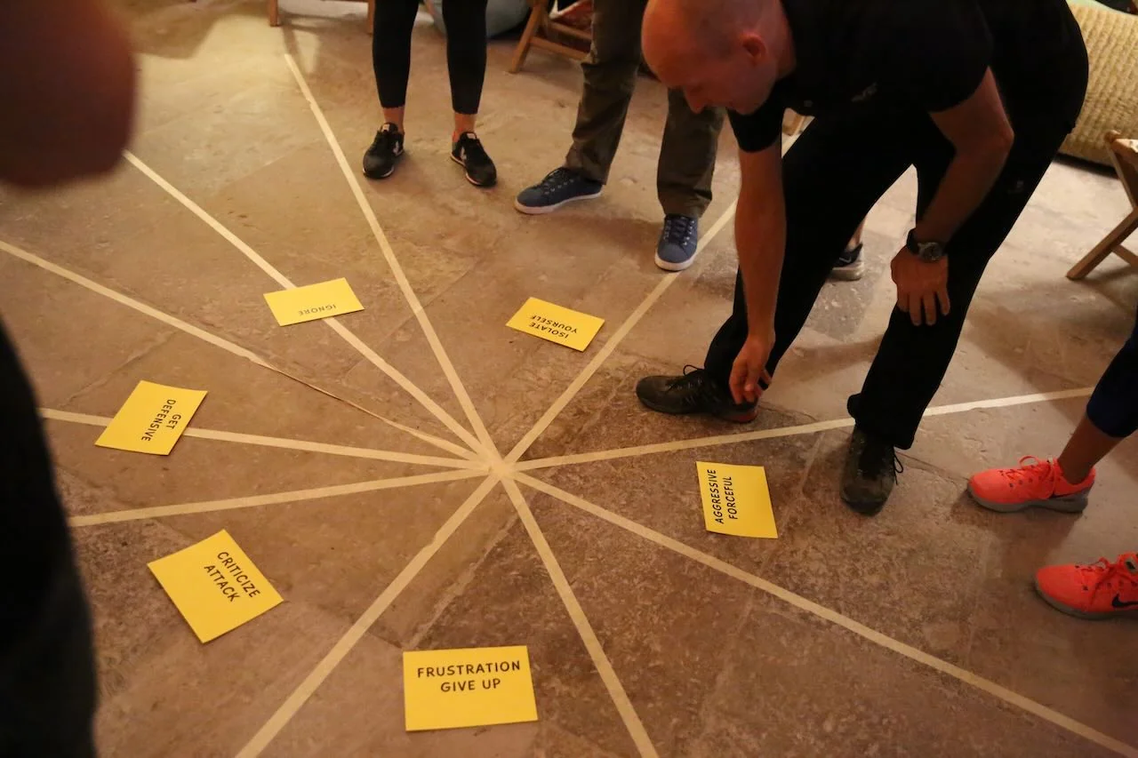 Floor exercise with cards and tape