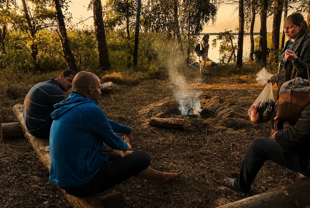 Evening gathering by the campfire